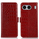 OnePlus Nord 4 Crocodile Series Læderpung med RFID - Rød