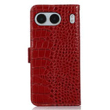 OnePlus Nord 4 Crocodile Series Læderpung med RFID - Rød