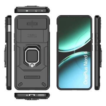 OnePlus Nord 4 Roterende Ring Hybrid Cover med Kameraskjold - Sort