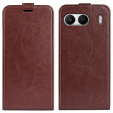 OnePlus Nord 4 Vertikal Flip Cover med Kortholder - Brun