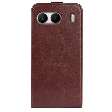 OnePlus Nord 4 Vertikal Flip Cover med Kortholder - Brun