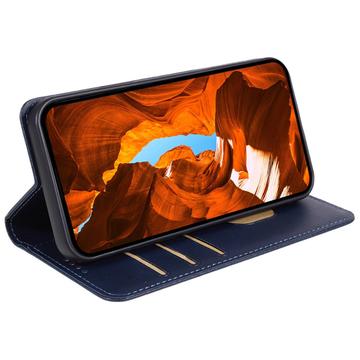 OnePlus Nord 4 tegnebogsetui med magnetisk lukning - kalvetekstur - blå