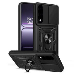 OnePlus Nord 5 Roterende Ring Hybrid Cover med Kameraskjold - Sort