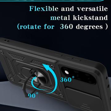 OnePlus Nord 5 Roterende Ring Hybrid Cover med Kameraskjold - Sort