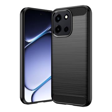 OnePlus Nord 6/Turbo 6/6V Børstet TPU Cover - Karbonfiber - Sort