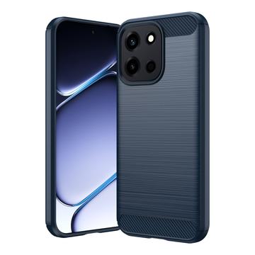 OnePlus Nord 6/Turbo 6/6V Børstet TPU Cover - Karbonfiber - blå