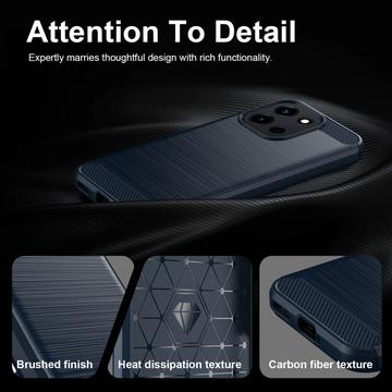 OnePlus Nord 6/Turbo 6/6V Børstet TPU Cover - Karbonfiber - blå