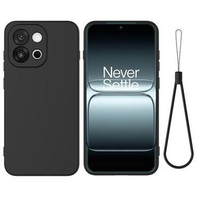 OnePlus Nord 6/Turbo 6 Flydende silikone cover med håndrem - Sort