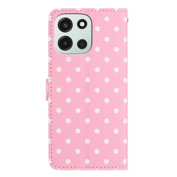 OnePlus Nord 6 Pung Etui med Prikket Mønster - Pink