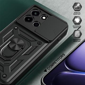 OnePlus Nord 6 Roterende Ring Hybrid Cover med Kameraskjold - Sort