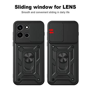 OnePlus Nord 6 Roterende Ring Hybrid Cover med Kameraskjold - Sort