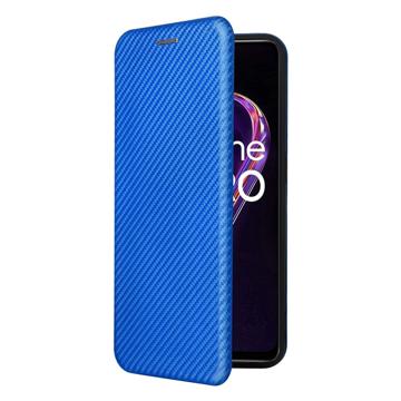 OnePlus Nord CE 2 Lite 5G Flip Cover - Karbonfiber - Blå