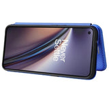 OnePlus Nord CE 5G Flip Cover - Karbonfiber - Blå