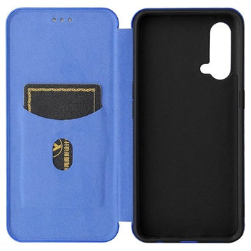 OnePlus Nord CE 5G Flip Cover - Karbonfiber - Blå