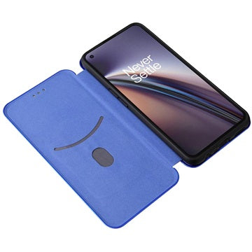 OnePlus Nord CE 5G Flip Cover - Karbonfiber - Blå
