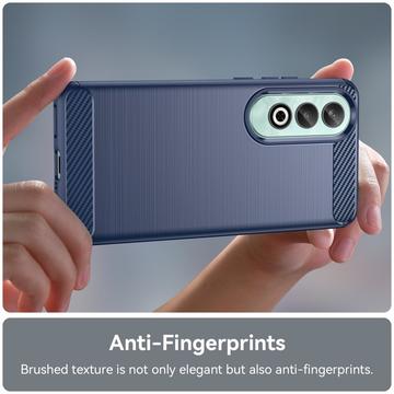 OnePlus Nord CE4 Børstet TPU Cover - Karbonfiber - Blå