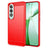 OnePlus Nord CE4 Børstet TPU Cover - Karbonfiber - Rød