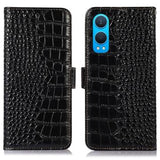 OnePlus Nord CE4 Lite/Oppo K12x Crocodile Series Læderpung med RFID - Sort