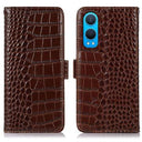 OnePlus Nord CE4 Lite/Oppo K12x Crocodile Series Læderpung med RFID - Brun