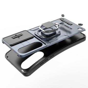 OnePlus Nord CE4 Lite/Oppo K12x Roterende Ring Hybrid Cover med Kameraskjold - Grå