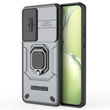 OnePlus Nord CE4 Lite/Oppo K12x Roterende Ring Hybrid Cover med Kameraskjold - Grå