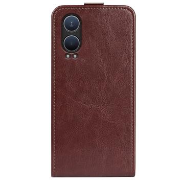 OnePlus Nord CE4 Lite/Oppo K12x Vertikal Flip Taske med Kortholder - Brun
