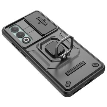 OnePlus Nord CE4 Roterende Ring Hybrid Cover med Kameraskjold - Sort