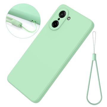 OnePlus Nord CE5 Flydende silikone cover med håndrem - grøn