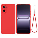 OnePlus Nord CE5 Flydende silikone cover med håndrem - rød