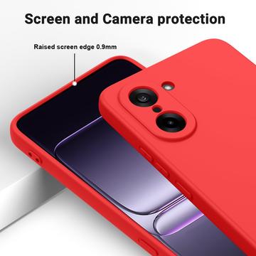 OnePlus Nord CE5 Flydende silikone cover med håndrem - rød