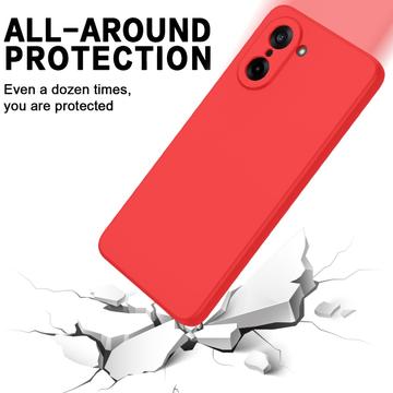 OnePlus Nord CE5 Flydende silikone cover med håndrem - rød