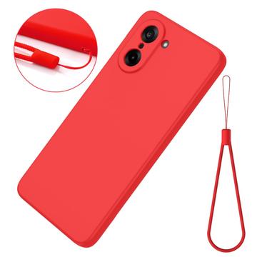 OnePlus Nord CE5 Flydende silikone cover med håndrem - rød
