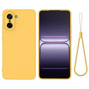 OnePlus Nord CE5 Flydende silikone cover med håndrem - gul