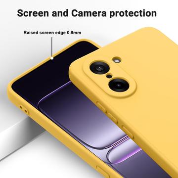 OnePlus Nord CE5 Flydende silikone cover med håndrem - gul