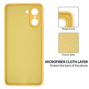 OnePlus Nord CE5 Flydende silikone cover med håndrem - gul