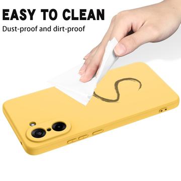 OnePlus Nord CE5 Flydende silikone cover med håndrem - gul