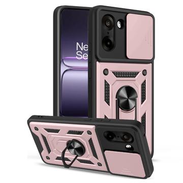 OnePlus Nord CE5 Roterende Ring Hybrid Cover med Kameraskjold - Rødguld