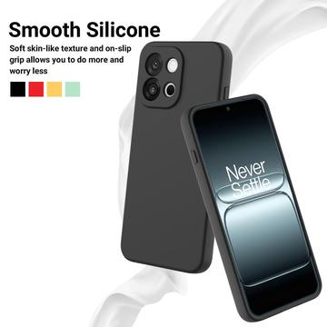 OnePlus Nord CE6 Flydende silikone cover med håndrem - Sort