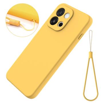 OnePlus Nord CE6 Flydende silikone cover med håndrem - Gul
