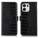 OnePlus Turbo 6/6V Crocodile Series Læderpung med RFID - Sort