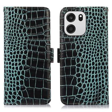 OnePlus Turbo 6/6V Crocodile Series Læderpung med RFID - Grøn