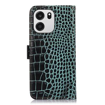 OnePlus Turbo 6/6V Crocodile Series Læderpung med RFID - Grøn