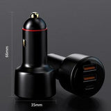 PD3.0 hurtigopladningsbiloplader 65W opladeradapter til cigarettænder 3-port 100W superbiloplader