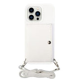 Heart Series iPhone 14 Pro Cover med Pung og Rem - Hvid