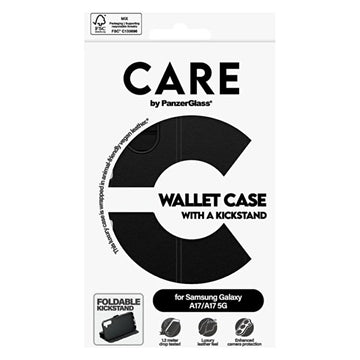 Samsung Galaxy A17/M17 PanzerGlass Care Feature Pung etui med stativ - Sort