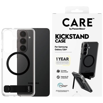 Samsung Galaxy S26+ PanzerGlass Care Kickstand Cover - MagSafe-kompatibel - Klar / Sort