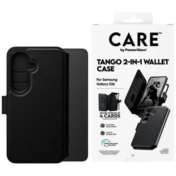 Samsung Galaxy S26 PanzerGlass Care Tango 2-i-1 pungetui - MagSafe-kompatibel - Sort