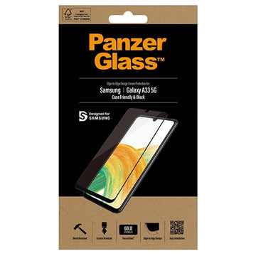 Samsung Galaxy A33 5G PanzerGlass Case Friendly Skærmbeskyttelse - Sort Kant