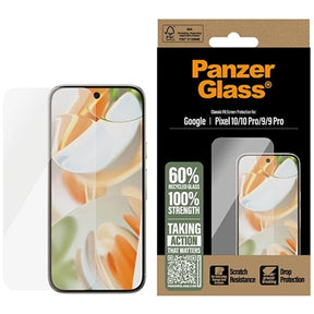 Google Pixel 10/10 Pro/9/9 Pro PanzerGlass Classic Fit Skærmbeskyttelse Hærdet Glas - 9H
