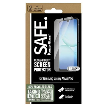 Samsung Galaxy A17 PanzerGlass Safe Ultra-Wide Fit Skærmbeskyttelse Hærdet Glas - 9H - Klar